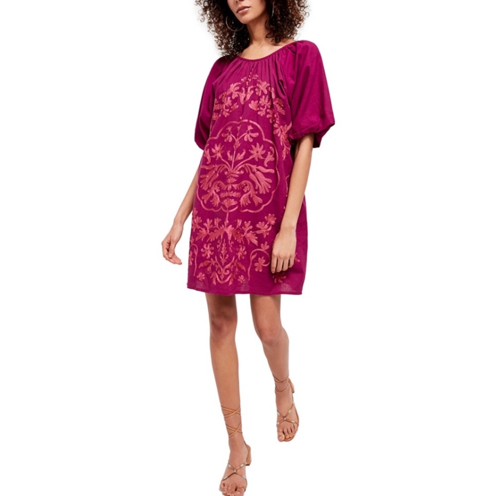 Free People NWT Small Fiona Embroidered Mini Dress - Picture 3 of 13